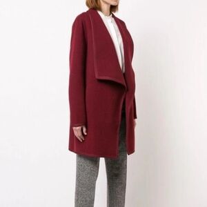 Elie Tahari Burgundy Pea Coat